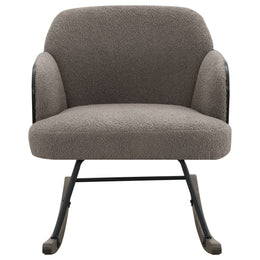 Paige Boucle Upholstered Mid Back Rocking Chair Beige
