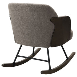Paige Boucle Upholstered Mid Back Rocking Chair Beige