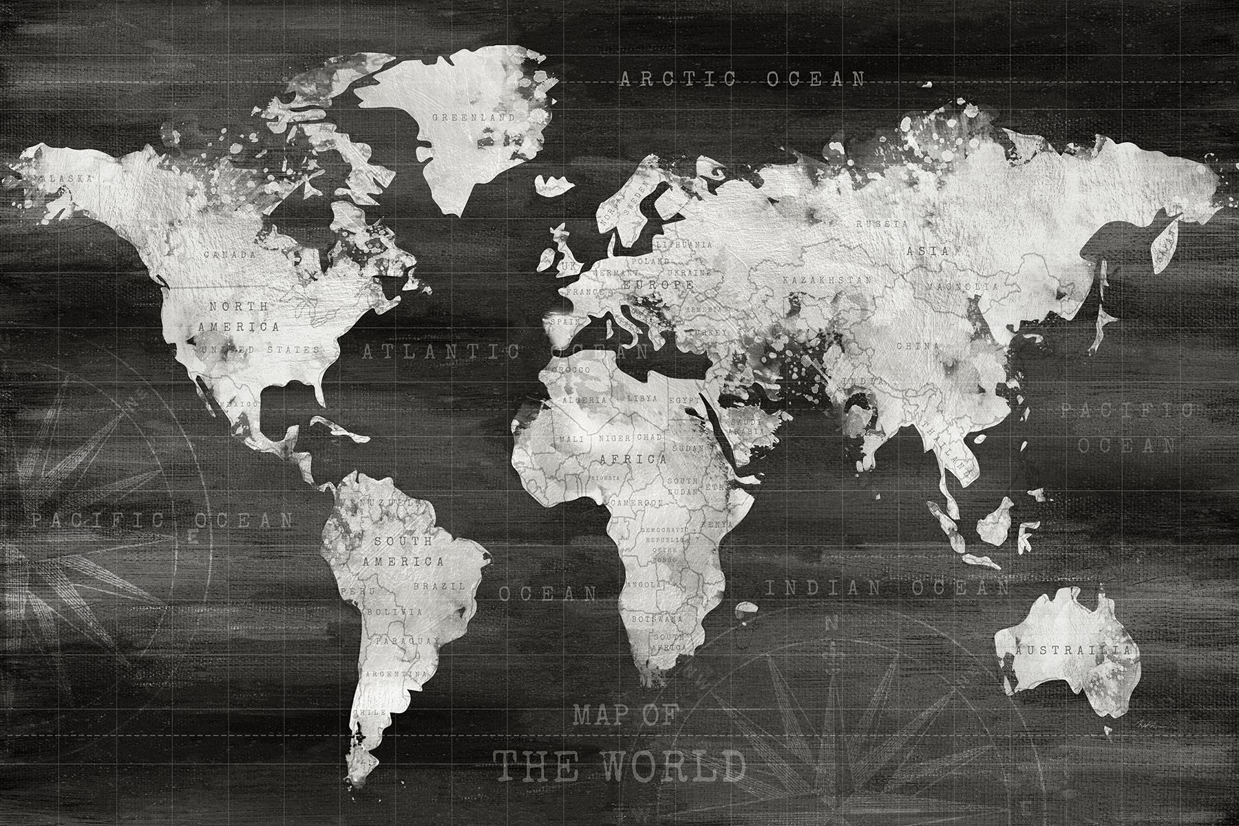 Industrial World Map By Natalie Carpentieri Giclee Canvas