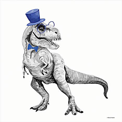 T-Rex In A Top Hat By Rachel Nieman Giclee Canvas