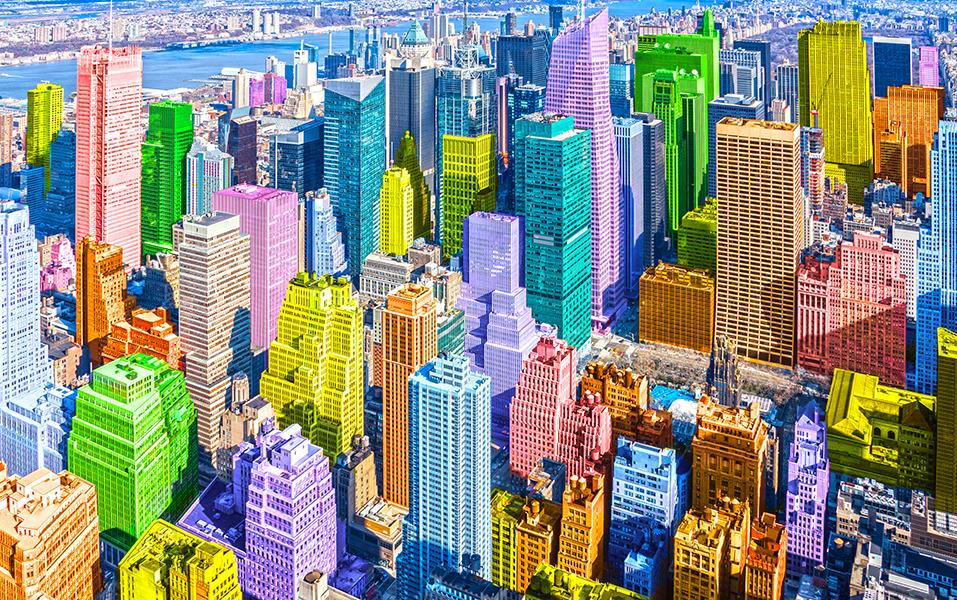 Colorful City Giclee Canvas
