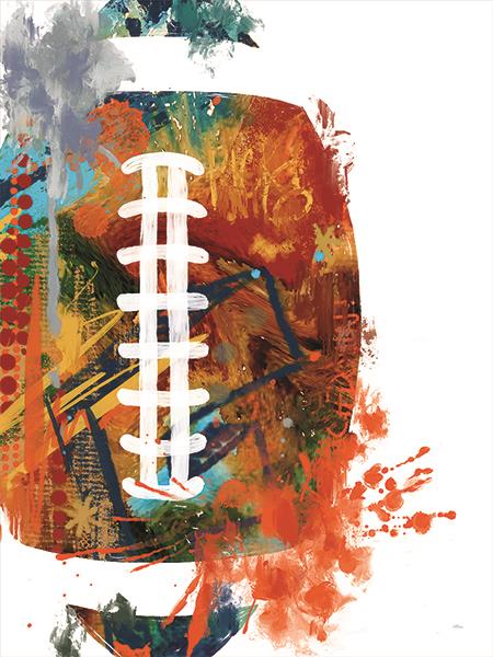Football Splash By Cat Thurman Designs Giclee Canvas