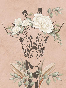 Safari Giraffe Dreaming By Yass Naffas Designs Giclee Canvas