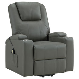 Armstrong Upholstered Power Lift Massage Recliner Ivory