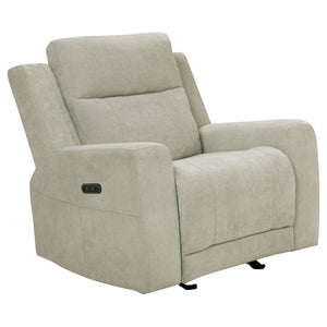 Kennett Chenille Upholstered Power Recliner Chair Ivory