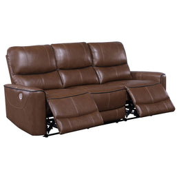 Greenfield Upholstered Power Reclining Sofa Dove Grey