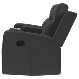 Brentwood Upholstered Motion Reclining Loveseat Taupe