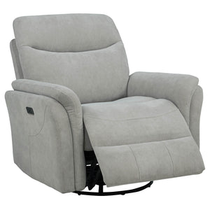 Adler Upholstered Power Swivel Glider Recliner