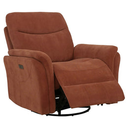 Adler Upholstered Power Swivel Glider Recliner