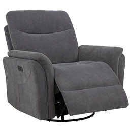Adler Upholstered Power Swivel Glider Recliner