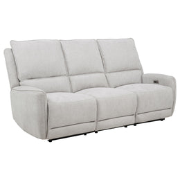 Sylmar Chenille Upholstered Power Reclining Sofa Dove Grey
