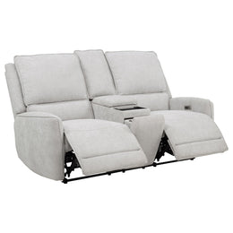 Sylmar Chenille Upholstered Power Reclining Loveseat Grey