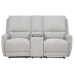 Sylmar Chenille Upholstered Power Reclining Loveseat Grey