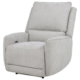 Sylmar Chenille Upholstered Power Recliner Dove Grey