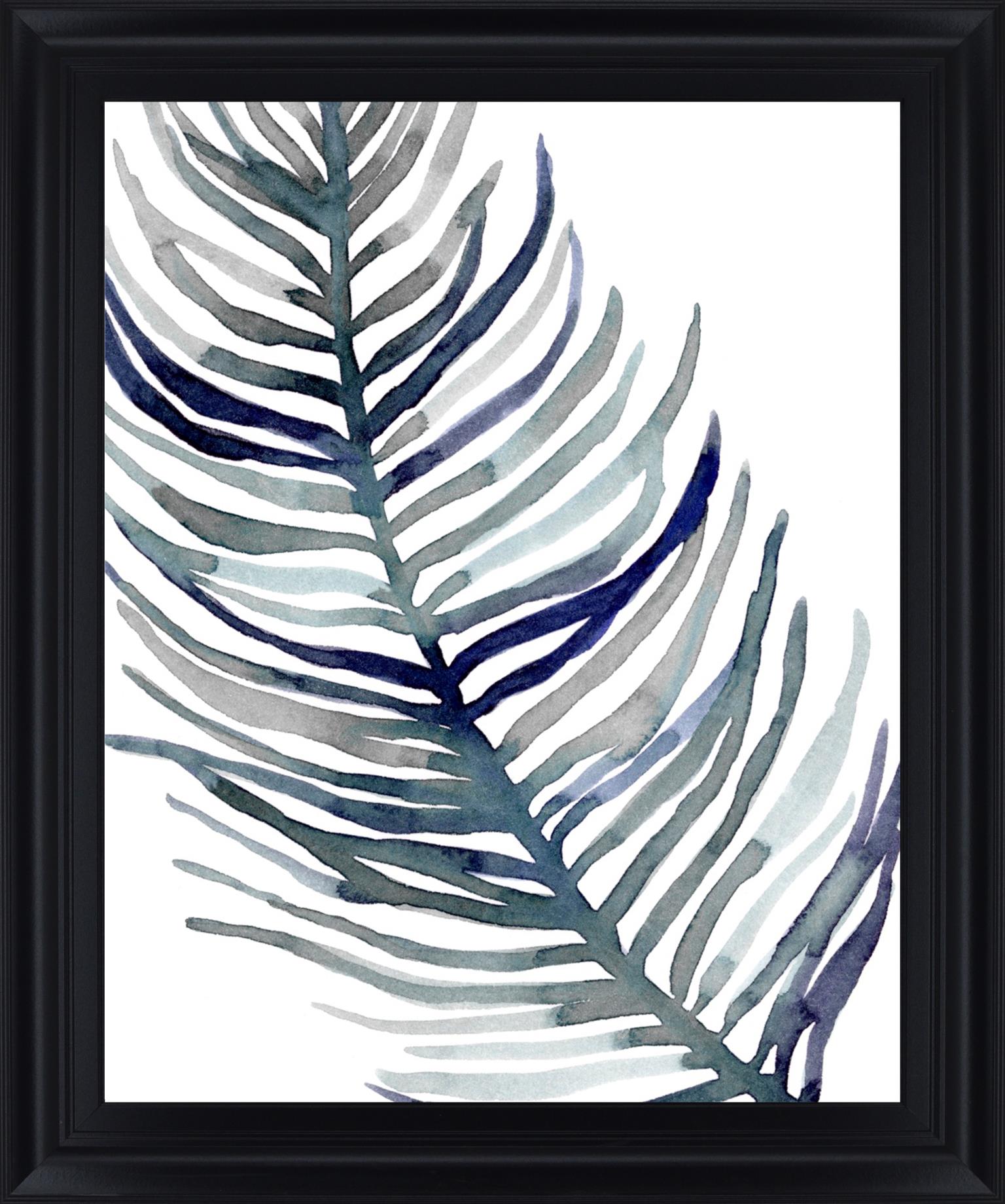 Blue Feathered Palm I By Emma Scarvey 28X34 Framed Print