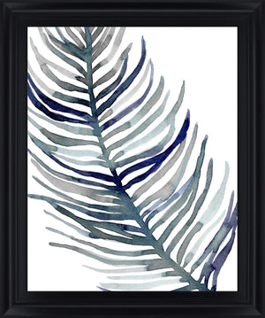 Blue Feathered Palm I By Emma Scarvey 28X34 Framed Print