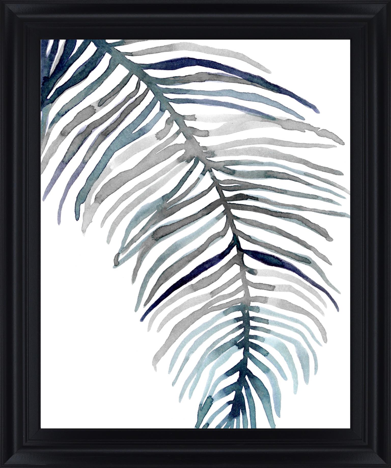Blue Feathered Palm Ii By Emma Scarvey 28X34 Framed Print