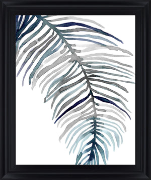 Blue Feathered Palm Ii By Emma Scarvey 28X34 Framed Print