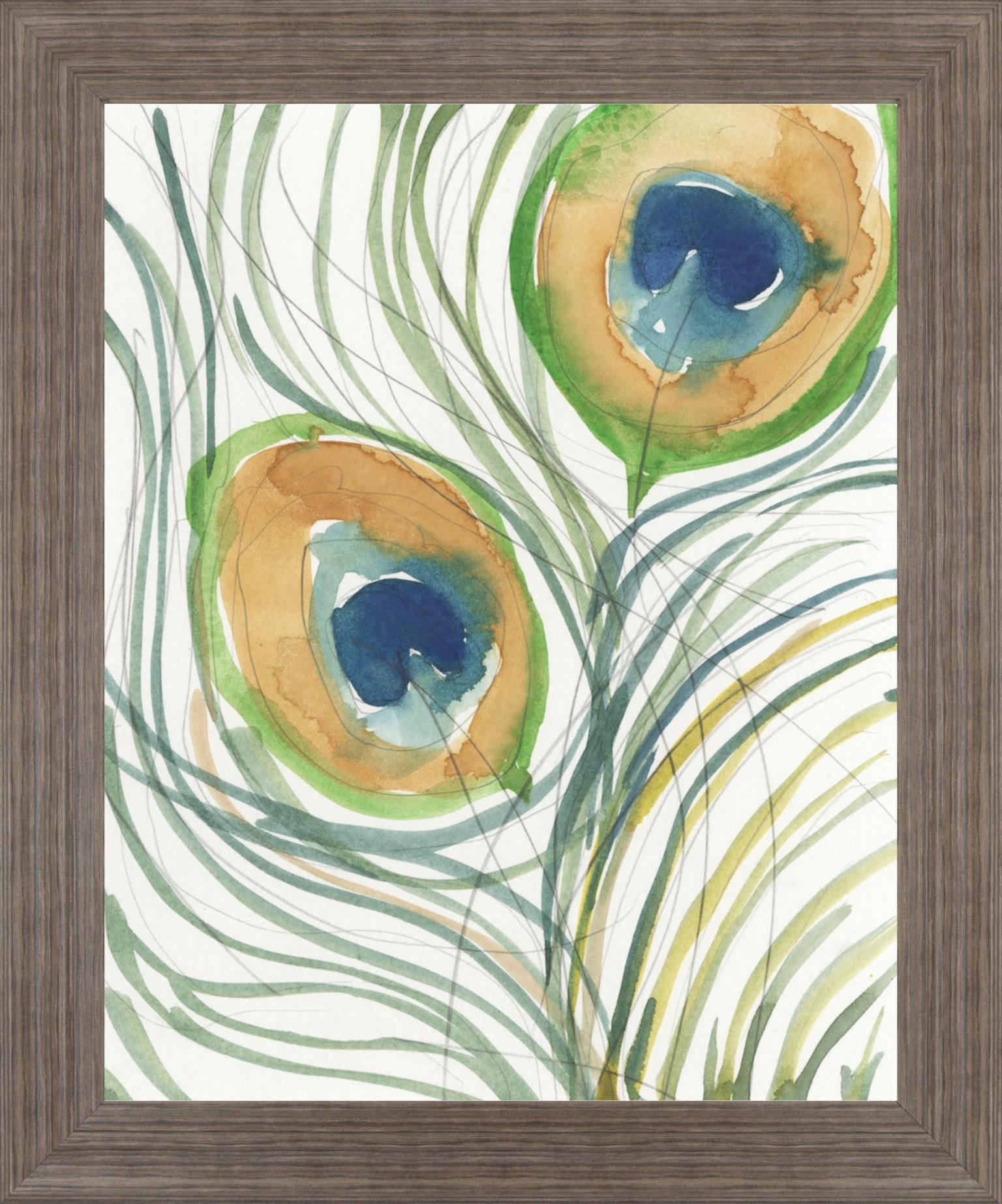 Peacock Abstract I By Samuel Dixon 28X34 Framed Print