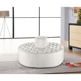 Meridian Banquet Cream Velvet Bench