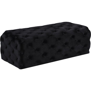 Meridian Casey Black Velvet Ottoman/Bench