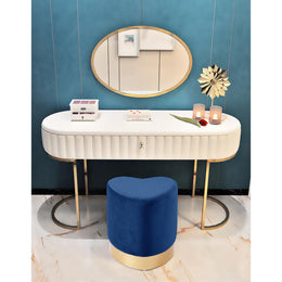 Meridian Heart Navy Velvet Ottoman/Stool