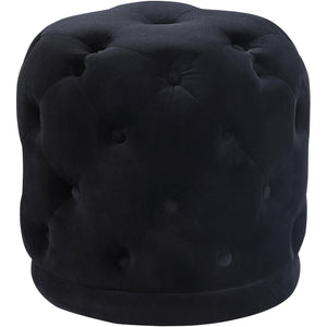 Meridian Harper Black Velvet Ottoman/Stool