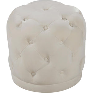 Meridian Harper Cream Velvet Ottoman/Stool