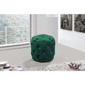Meridian Harper Green Velvet Ottoman/Stool
