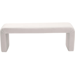 Meridian Minimalist Cream Velvet Bench
