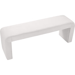 Meridian Minimalist Cream Velvet Bench