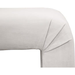 Meridian Minimalist Cream Velvet Bench