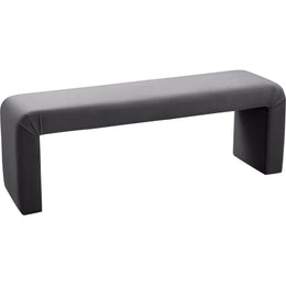 Meridian Minimalist Grey Velvet Bench