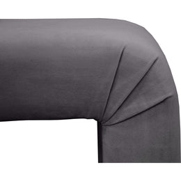 Meridian Minimalist Grey Velvet Bench