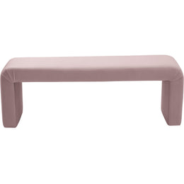 Meridian Minimalist Pink Velvet Bench