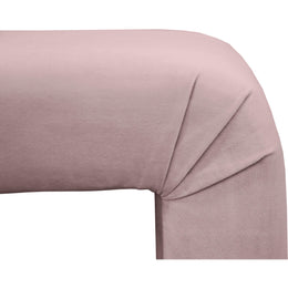 Meridian Minimalist Pink Velvet Bench