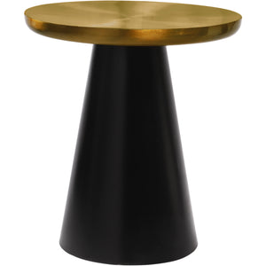 Meridian Martini Brushed Gold/Matte Black End Table