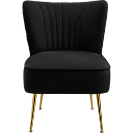 Meridian Tess Black Velvet Accent Chair