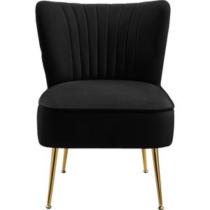 Meridian Tess Black Velvet Accent Chair