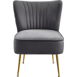 Meridian Tess Grey Velvet Accent Chair