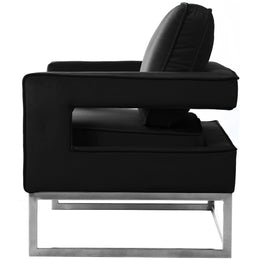 Meridian Noah Black Velvet Accent Chair