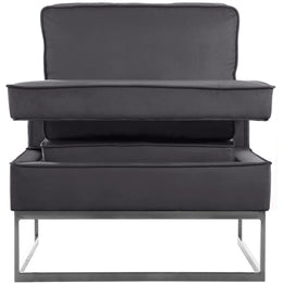 Meridian Noah Grey Velvet Accent Chair