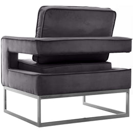 Meridian Noah Grey Velvet Accent Chair
