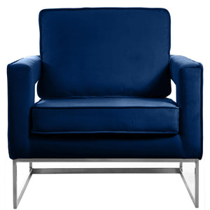 Meridian Noah Navy Velvet Accent Chair