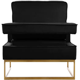 Meridian Noah Black Velvet Accent Chair