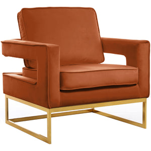 Meridian Noah Cognac Velvet Accent Chair