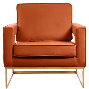 Meridian Noah Cognac Velvet Accent Chair