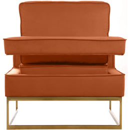 Meridian Noah Cognac Velvet Accent Chair