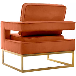 Meridian Noah Cognac Velvet Accent Chair