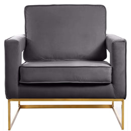Meridian Noah Grey Velvet Accent Chair
